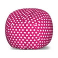 thumbnail image 1 of Pink Polka Dots Storage Toy Bag Chair, Bold and Girly Tone with White Blots Repetitive Backdrop Graphic Vivid, Stuffed Animal Organizer Washable Bag, Small Size, Magenta White, by Ambesonne, 1 of 3