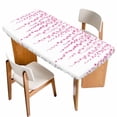 thumbnail image 1 of Pink Polka Dots Table Cloths for 3 Foot Rectangle Tables, Vintage Abstract Art Watercolor Patio Waterproof Elastic Fitted Tablecloths, Washable Rectangular Table Cover for Camping, 1 of 8