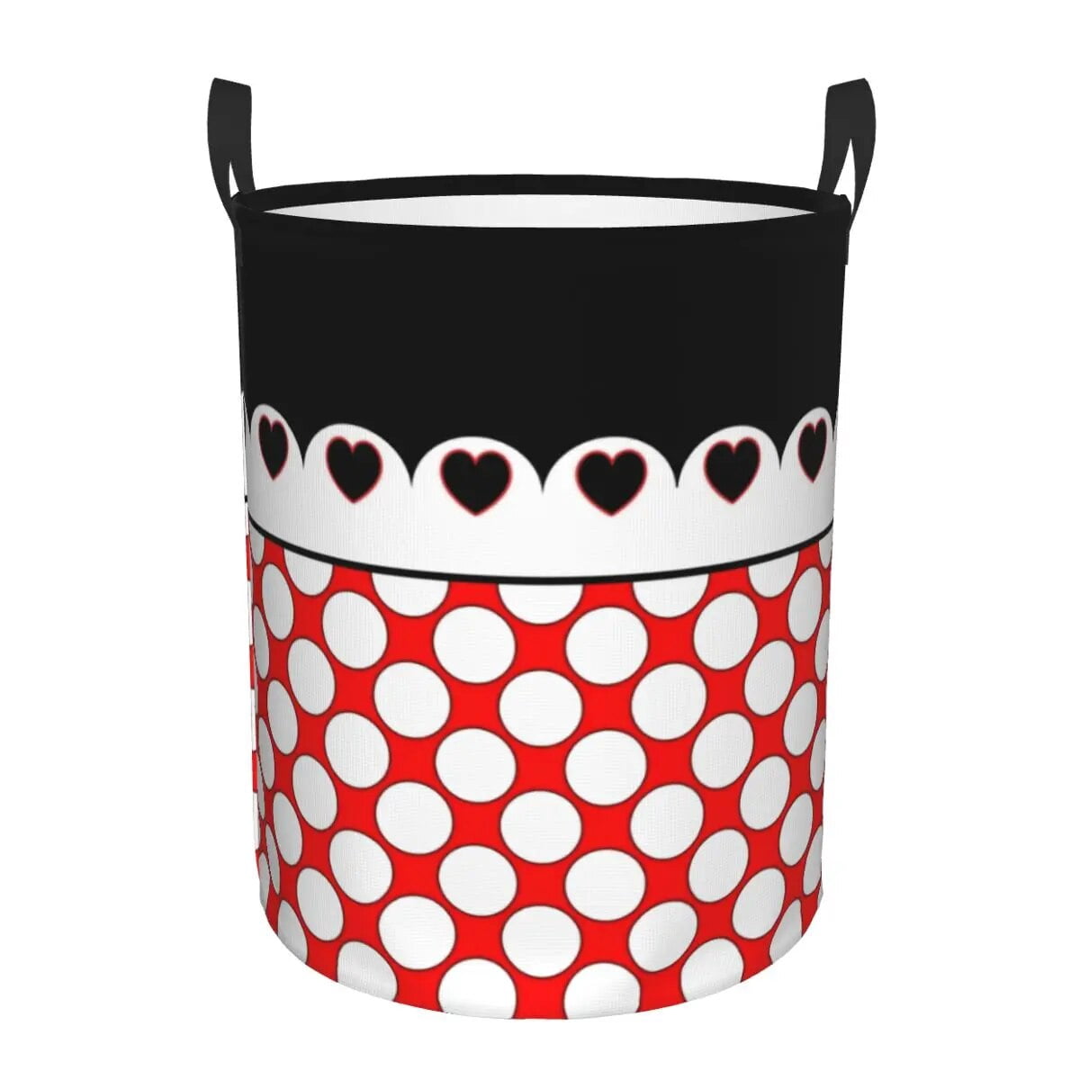 Vintage Pink And Black Polka Dot Laundry Basket