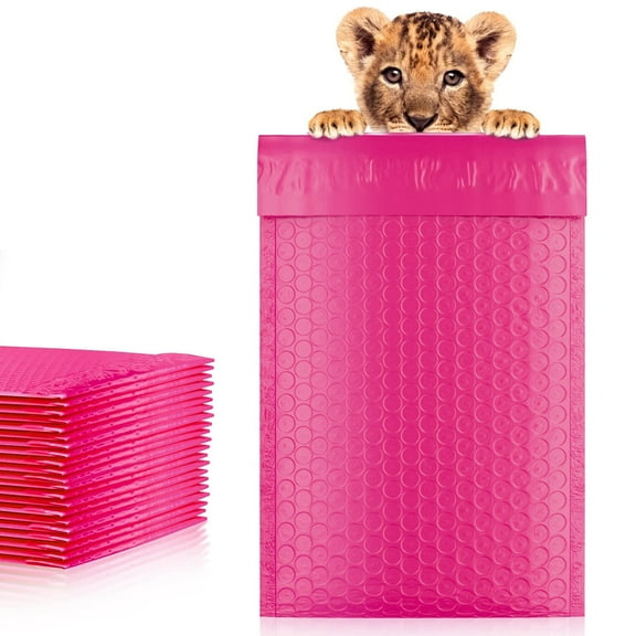 Pink Poly Bubble Mailers, Padded Self Seal Envelopes, 500 Count, 4 x 7 in