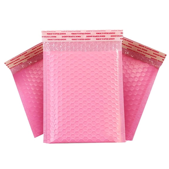 Pink Poly Mailers 25 Pack, Bubble Mailer Padded Envelopes with Self Seal, 5x7 Inch Bubble Envelopes for Shipping Cosmetics Jewelry, Lightweight Waterproof