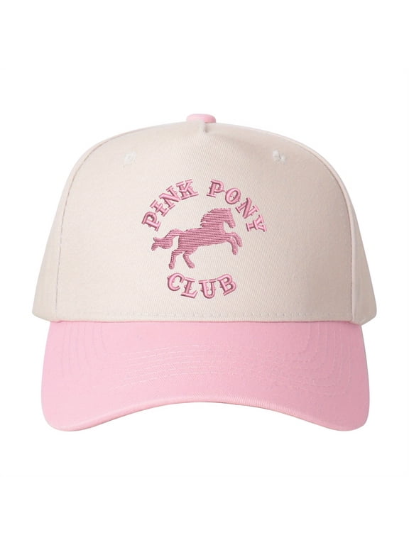 Pink Pony Club Embroidered Patchwork Trucker Cap | Adjustable Unisex Snapback, Retro Western Essential