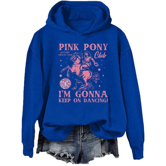Pink Pony Club Hoodie Cowboy Cowgirl Sweatshirt Western Princess Tour Pullover Shirts