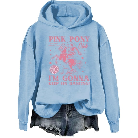Pink Pony Club Hoodie Cowboy Cowgirl Sweatshirt Western Princess Tour Pullover Shirts
