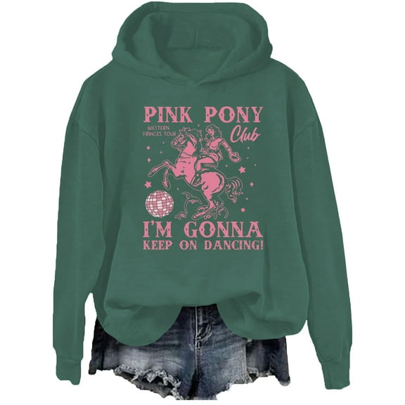 Pink Pony Club Hoodie Cowboy Cowgirl Sweatshirt Western Princess Tour Pullover Shirts