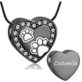thumbnail image 1 of Personalized Pet Urn Necklace for Dog / Cat Ashes Cremation Jewelry Heart Memorial Ashes Pendant Keepsake Funeral Jewelry, 1 of 9