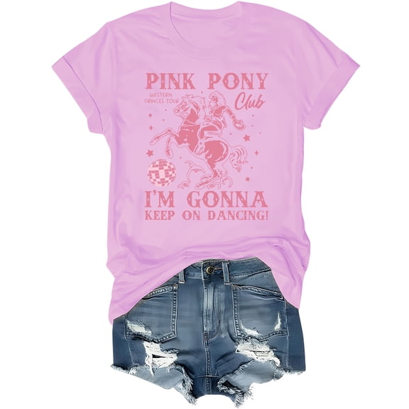 Pink Pony Club Shirt Cowboy Cowgirl T-Shirt Western Princess Tour Tee