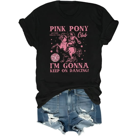 Pink Pony Club Shirt Pink Pony Club Tshirt Funny Humor Vintage Retro Graphic Tops