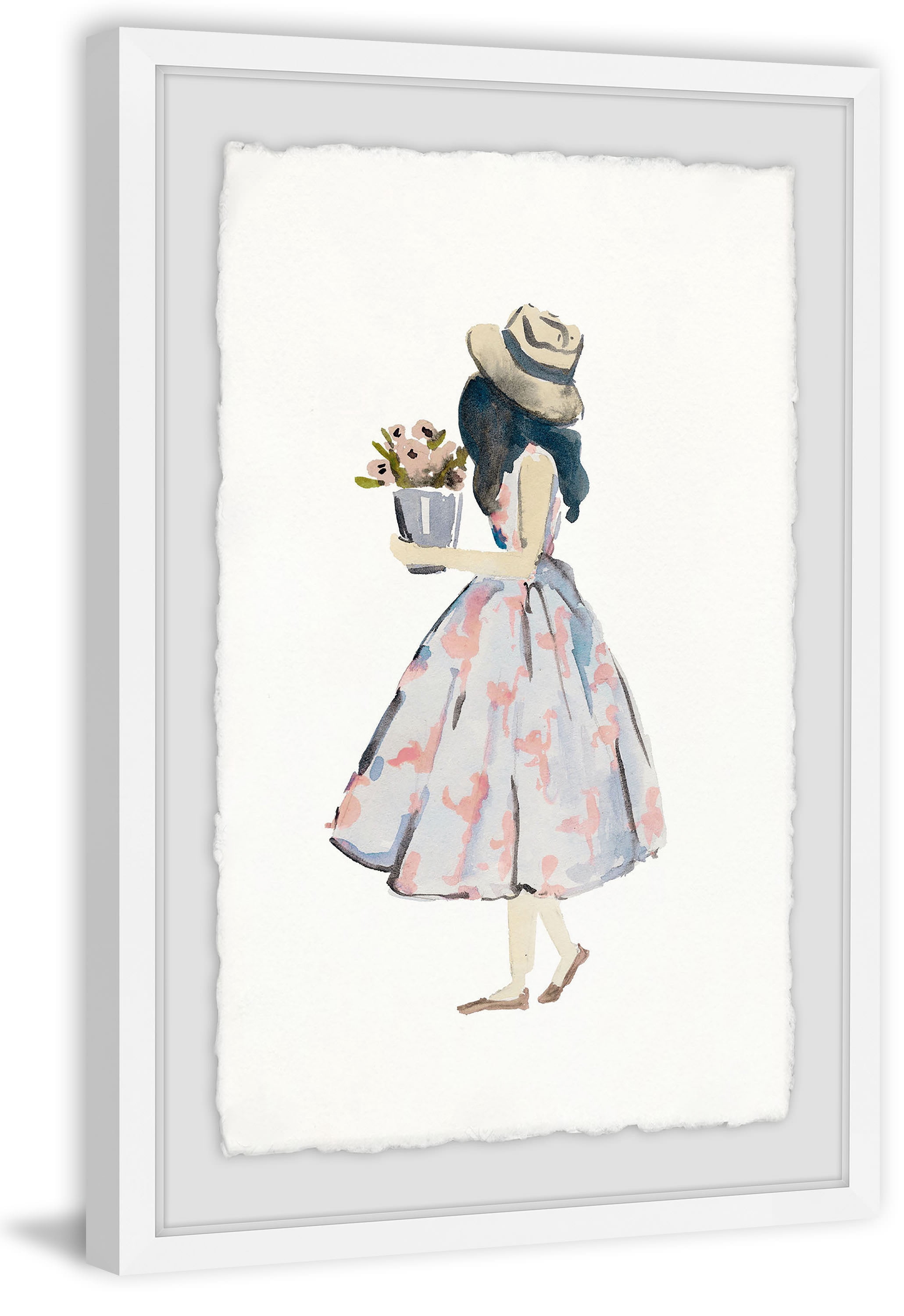 Pink Poodle Dress Framed Painting Print