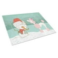 thumbnail image 1 of Pink Poodle Snowman Christmas Glass Cutting Board - Large, 1 of 1