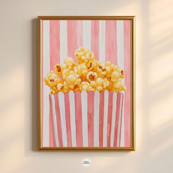 Pink Popcorn Kitchen Unframed Paper Print
