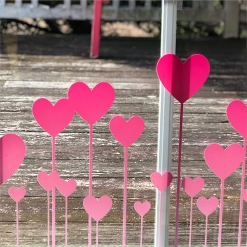 Pink Popsicle Heart Window Cling Border. Valentine's Day Decoration Decal for Glass. 47-Inch, Reusable, Double Sided. Made in America by.$$Home Decor, Kitchen, & Other