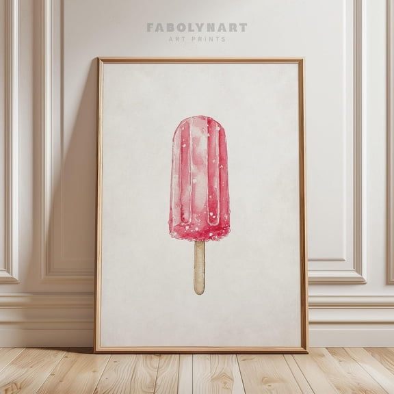 Pink Popsicle Summer Kitchen Wall Art Poster Unframed Paper Print