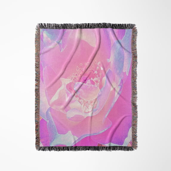 Pink Porcelain Flower Pastel Designs Inspired By Nature, Woven Blanket
