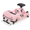 Pink Portable Go Kart,12V Kids Cleaning Car,Variable Speed Ride On Race