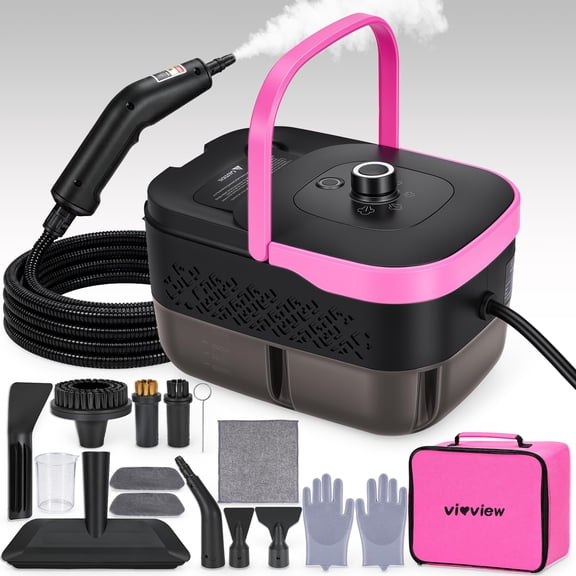 Pink Portable Handheld Steam Cleaner, Lightweight HighPressure Steam Cleaning Machine for MultiPurpose Deep Cleaning, for Countertops, Floors, Windows, Kitchen & Bathroom