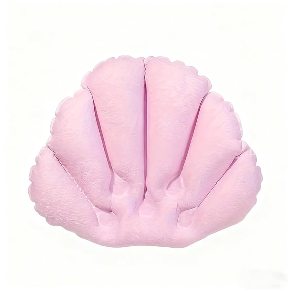 Pink Portable Inflatable Bath Pillow With Seashell Shape For Hot Springs Or Home Use Set Of 2 With Foldable Design For Easy Storage