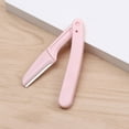 thumbnail image 1 of Pink Portable Travel Size Folding Eyebrow Trimmer with Stainless Steel Blade, 1 of 4