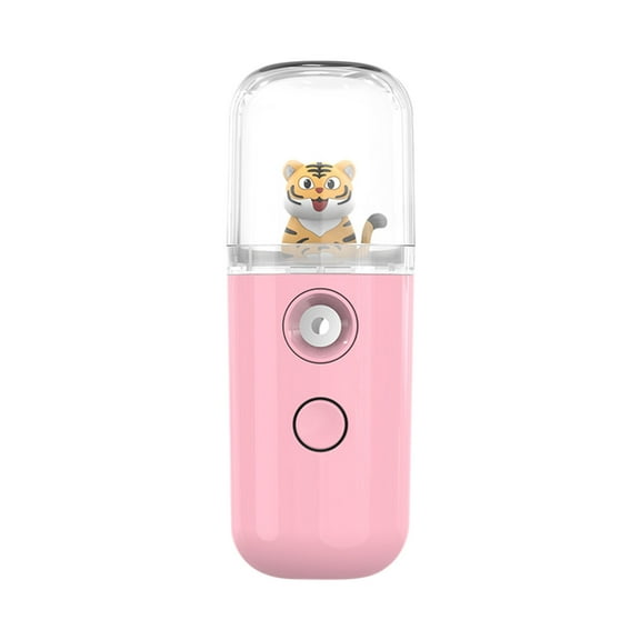 Pink Portable Usb Charging Facial Mist Sprayer Mini Humidifier For Travel Home Use Handheld Atomizing Sprayer With Doll Design For Skin Moisturizing