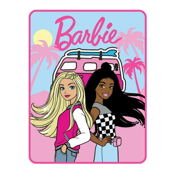 Franco Kids Barbie Super Soft Micro Raschel Throw, 46 in x 60 in