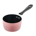 thumbnail image 1 of Pink Pot with Lid Pan Soup Pot Pan Pot Pots and Pans Multifunctional Thickened Small Saucepan Pan for Camping Cooking RV TravelNon-stick Milk PanStainless steel, 1 of 5