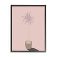 thumbnail image 1 of Pink Potted Palm Plant Botanical & Floral Graphic Art Black Framed Art Print Wall Art, 1 of 7