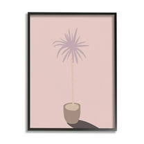 Pink Potted Palm Plant Botanical & Floral Graphic Art Black Framed Art Print Wall Art