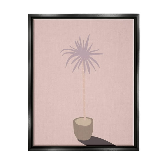 Pink Potted Palm Plant Botanical & Floral Graphic Art Jet Black Framed Art Print Wall Art