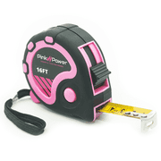 Pink Power 16ft Pink Measuring Tape Measure for Womens Tool Kit with Retractable Blade and Lock Button - Girls Tape Measure for Pink Tools - Lightweight Measurement Tape with Belt Clip