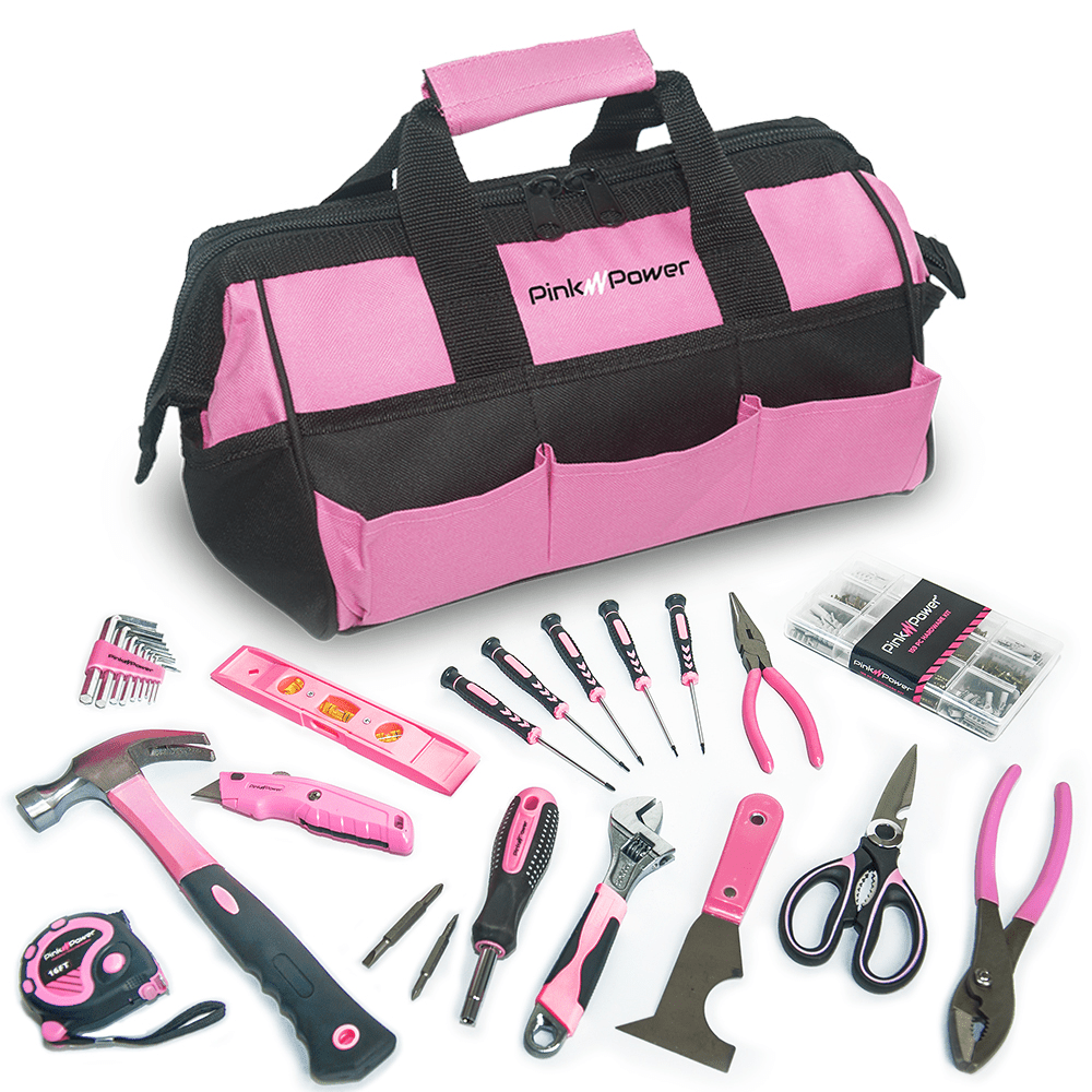 Pink Power 189 Piece Mechanics Hand Tool Kits for Household