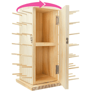 Pink Power 84 Spools Thread Holder Stand - 360° Full Rotating 15" Wooden Thread Rack Sewing Accessories Organizer