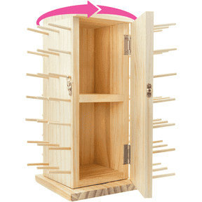 Pink Power 84 Spools Thread Holder Stand - 360° Full Rotating 15" Wooden Thread Rack Crafting Sewing Accessories Organizer