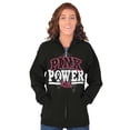 thumbnail image 1 of Pink Power Breast Cancer Awareness Zip Hoodie Sweatshirt Women Brisco Brands S, 1 of 6