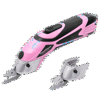 Pink Power Cordless Electric Scissors Fabric Cutter for Crafts, Box, Sewing, Quilting, Carpet, & Scrapbooking - Heavy Duty Rotary Shears Metal Cutting Tool - Automatic Cardboard Cutter Fabric Scissor