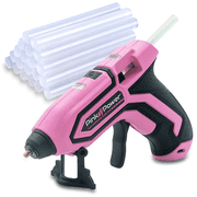 PINK POWER Cordless Mini Hot Glue Gun with Stand - USB Rechargeable Wireless Hot Melt Glue Gun Kit with 20 Glue Sticks - Battery Operated Cordless Glue Gun for Crafts - Portable Pink Hot Glue Gun