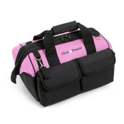 Pink Power Pink Tool Bag for Women -16 Tool Tote Bag w/ 22 Storage Pockets - Womens Small Tool Bag Ladies Tool Box for Hand Tools, Power Tool Kits & More - Womens Zipper Toolbag Tool Caddy Organizer
