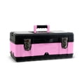 thumbnail image 1 of Pink Power Pink Tool Box for Women - 18" Small Metal & Plastic Portable Lightweight Pink Locking Empty Toolbox Chest - Craft Tote Storage Tool Case Organizer for Ladies Pink Tool Set Kit, 1 of 5