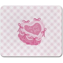 Pink Preppy Cute Mouse Pad, Coquette Square Mouse Pads for Desk, I''m Just A Girl Girly Mouse Pad, Girly Desk Accessories, Pink Office Supplies and Accessories, 8x8 Inch