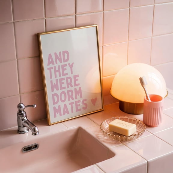 Pink Preppy Dorm Mates College Apartment Art Unframed Paper Print