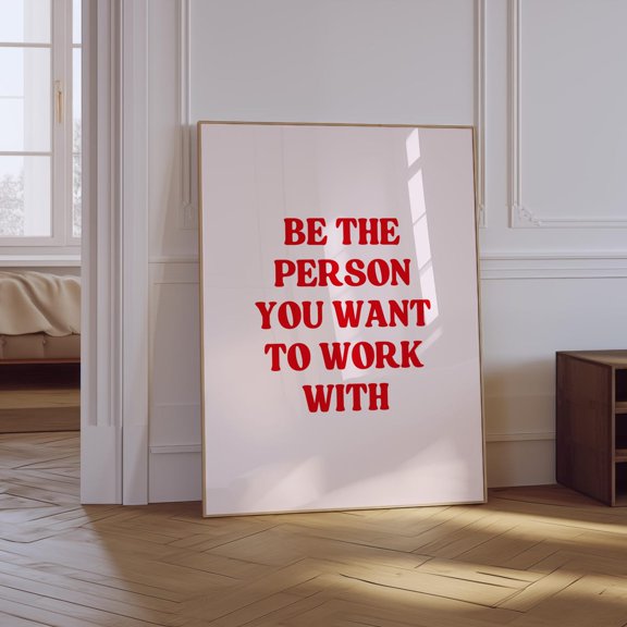 Pink Preppy Office Quotes Unframed Paper Print