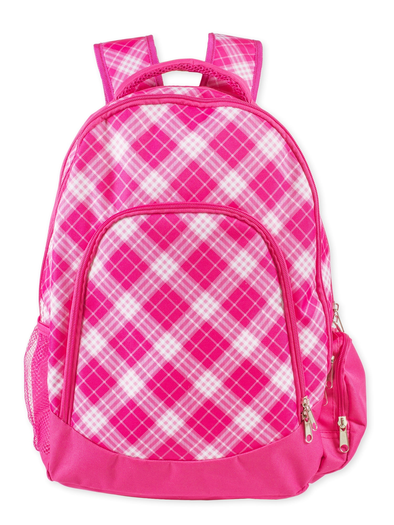 Pink Preppy Plaid Reinforced and Water Resistant Padded Laptop School Backpack