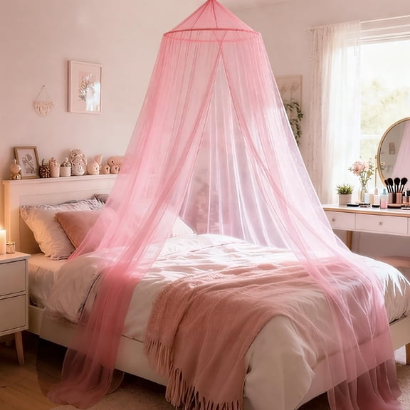 Pink Princess Bed For Full And Queen Sizes; Mosquito Net Outdoor Use;bedroom Accessories;ceiling Tent Reading Nooks