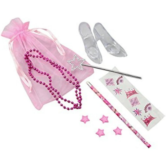 Pink Princess Birthday Party Favor Bags, 8 Sets