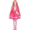 thumbnail image 1 of Pink Princess Costume Set, Halloween Cosplay Dress Set with Crop Jacket, Layered Ruffled Skirt & Heart Bag for Halloween, Birthday Party, 1 of 8