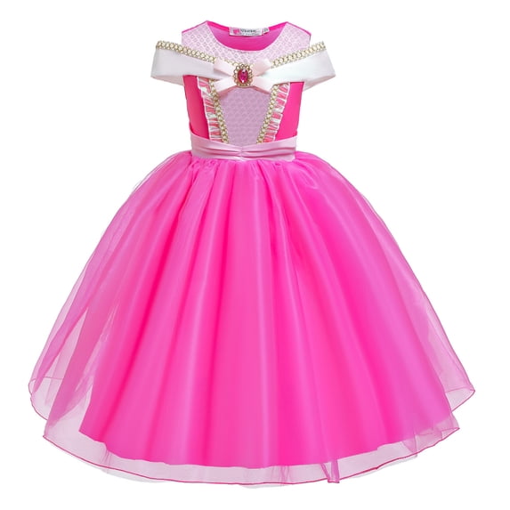 Pink Princess Dress Party Toddler Girls Halloween Costume Deluxe Beauty Cosplay Outfit