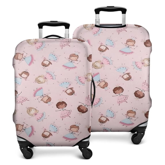 Pink Princess Pattern Luggage Cover Fashion Suitcase Cover Baggage Covers Fit 25-28 Inch Luggage (Go Travel)