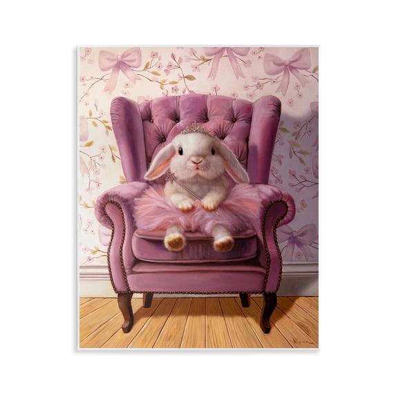 Pink Princess Tutu Bunny Wall Plaque Art, design by Lucia Heffernan