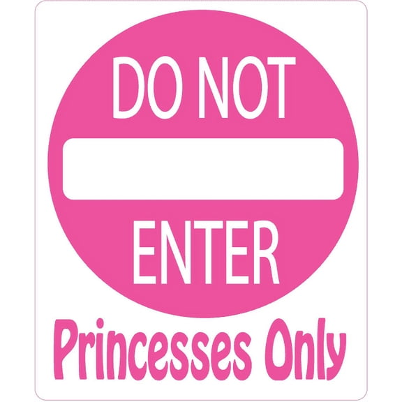 Pink Princesses Only Do Not Enter Street Sign Wall Decals Princess Wall Decor Stickers
