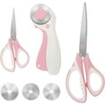 thumbnail image 1 of Pink Professional wing Scissors t: Big and Small Scissors, Rotary Cutter with 3pcs Extra Blades for Cutting Fabric, 1 of 4