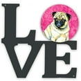 thumbnail image 1 of Pink Pug Metal Wall Artwork LOVE, 1 of 2